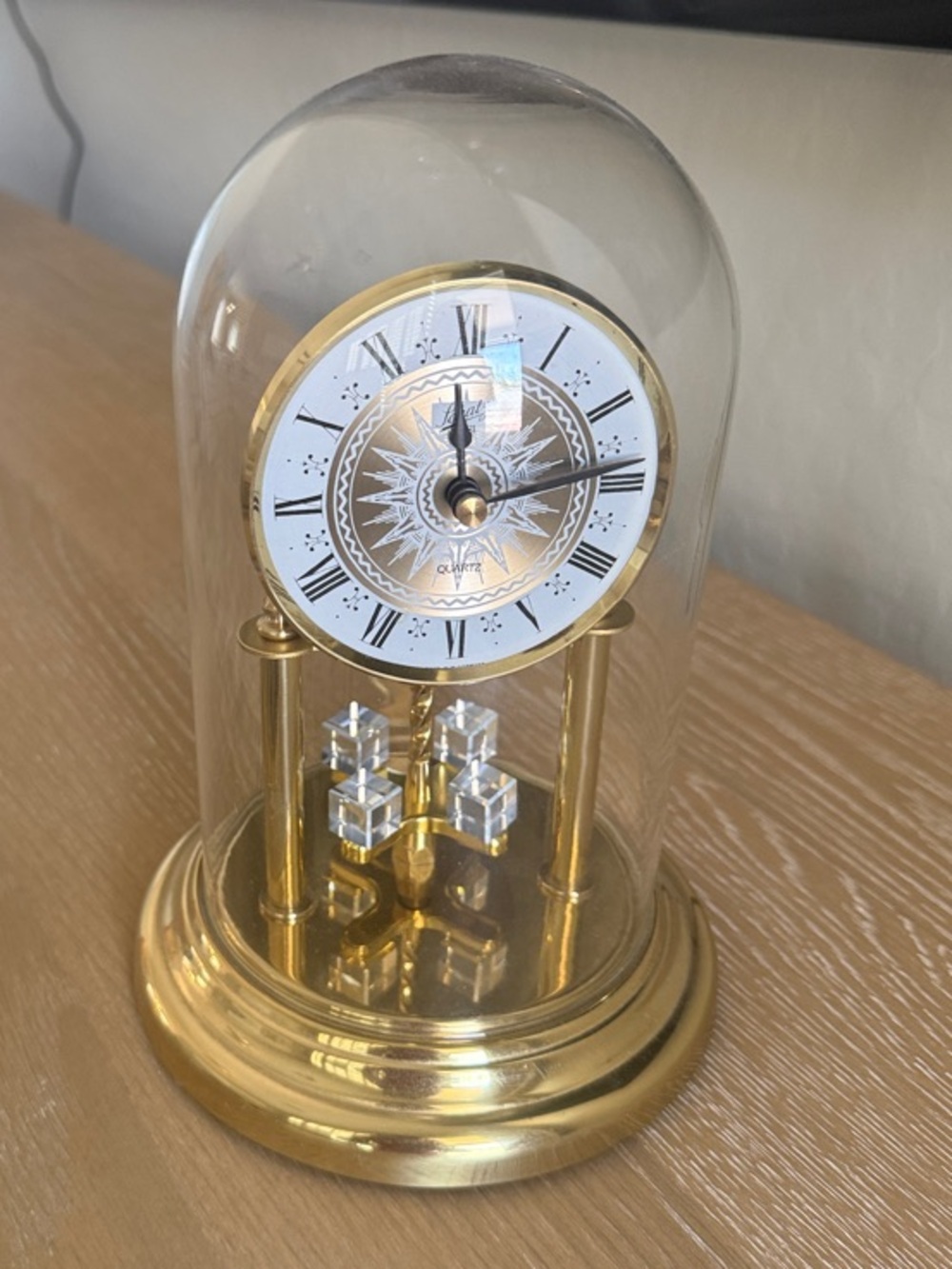 Schatz Gold Glass Dome Mantel Clock - Elegant Home Decor